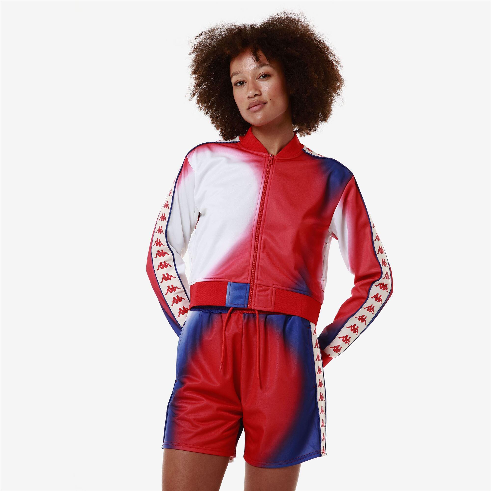 Felpa con zip da donna in poliestere rosso da sport street 5/7