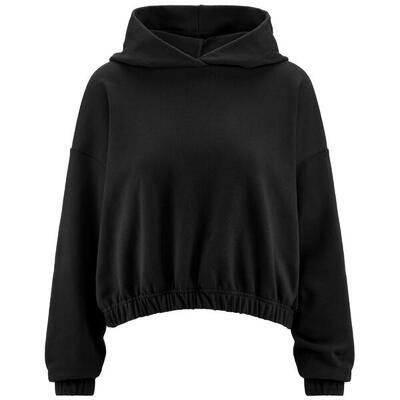 Felpa da donna in cotone nero da sport street