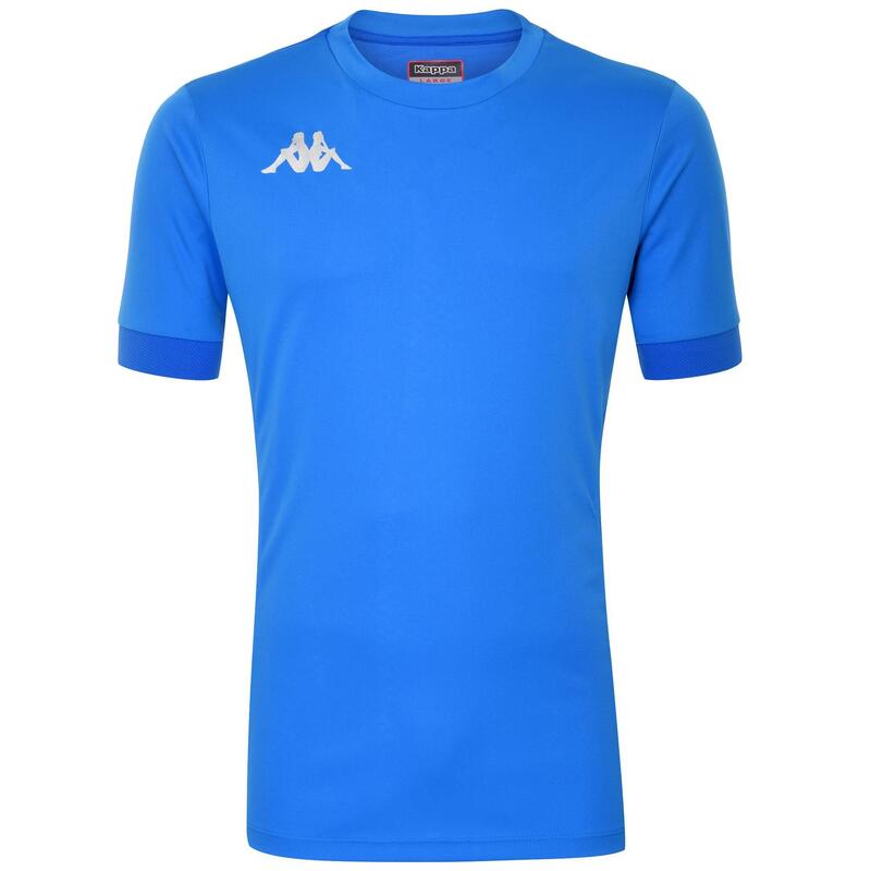 kappa t-shirt da uomo in poliestere blu da calcio