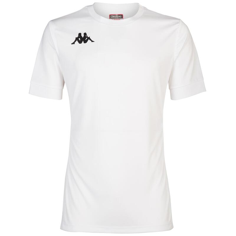 kappa t-shirt da bambino in poliestere bianco da calcio