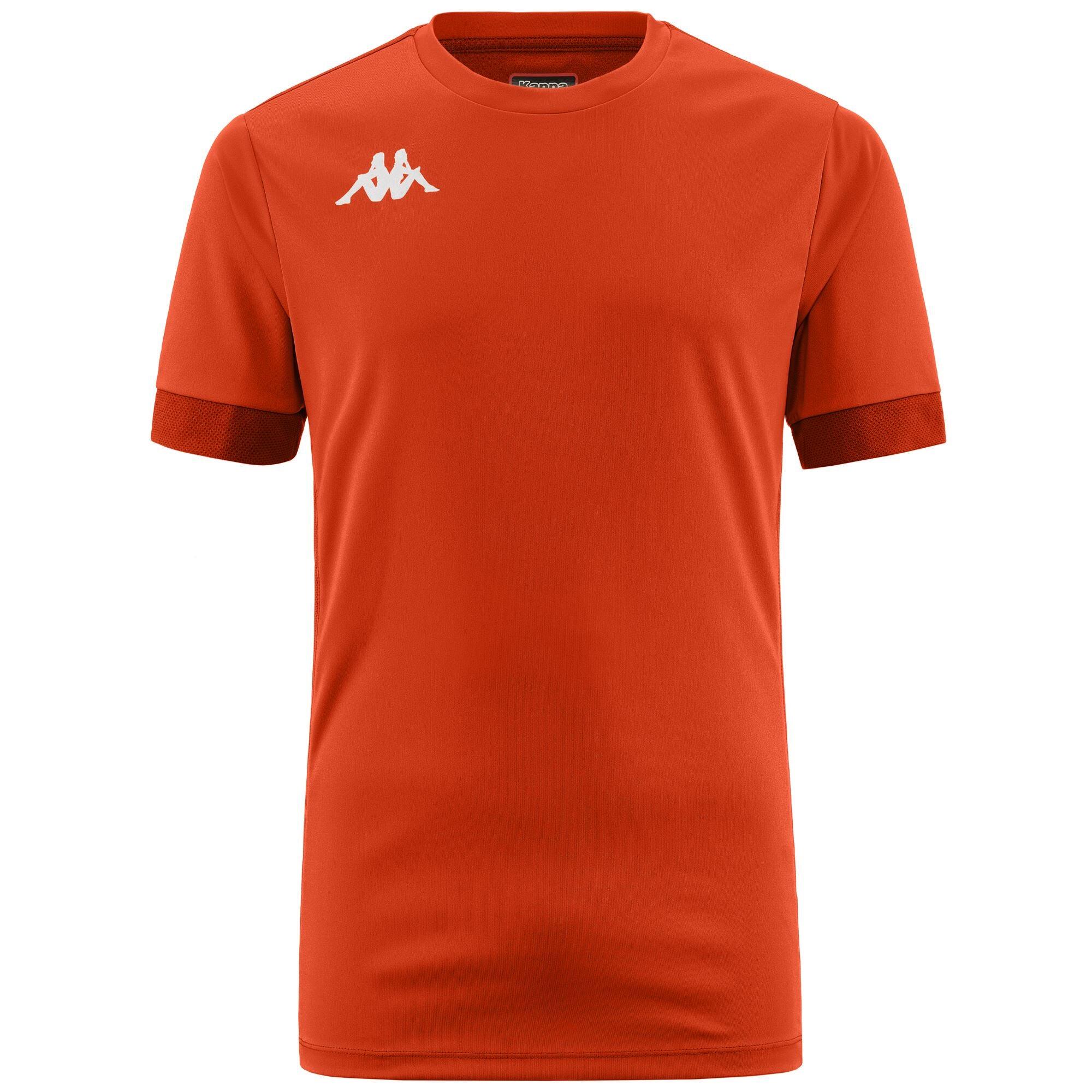 kappa t-shirt da uomo in poliestere arancio da calcio |  Kappa