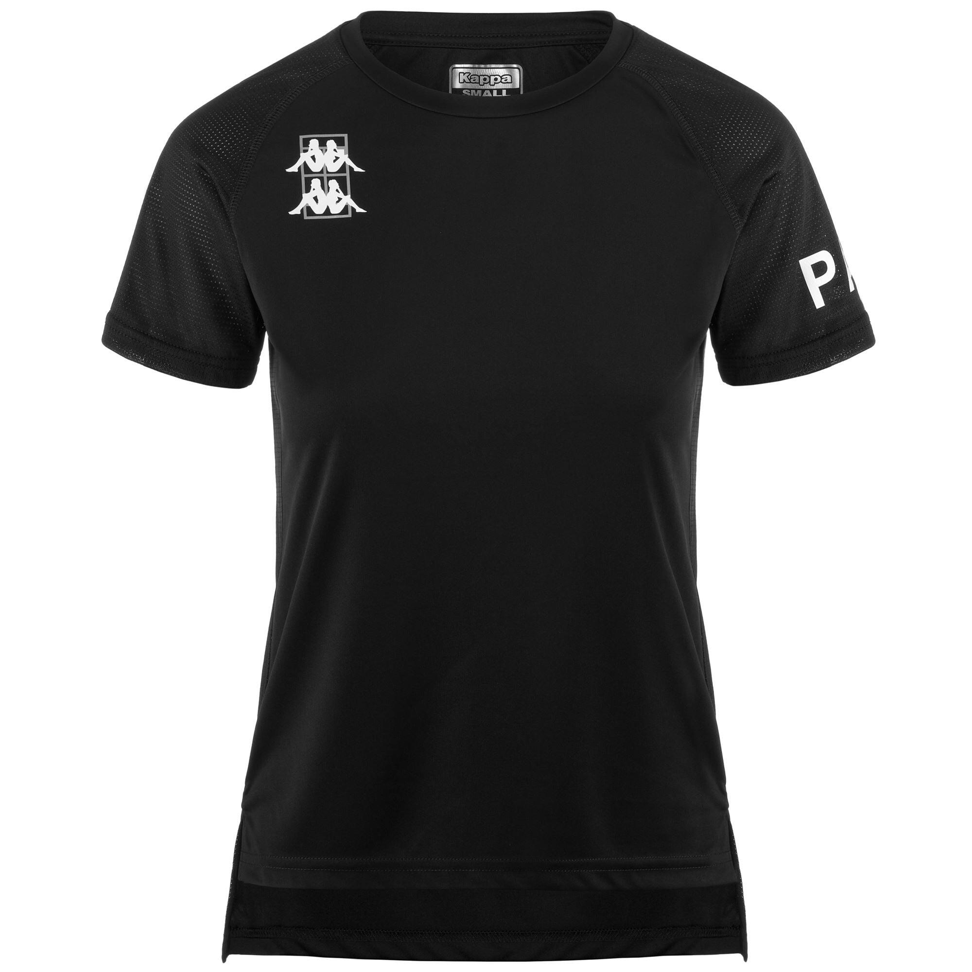 kappa t-shirt da donna in poliestere nero da padel |  Kappa