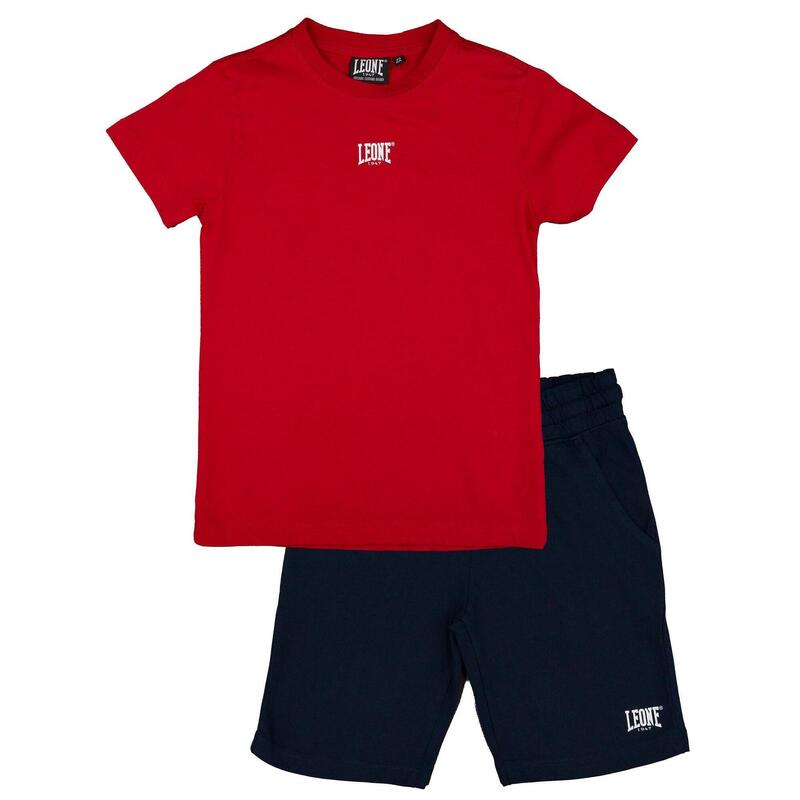 Complete katoenen kinderset met Leone Basic t-shirt en short