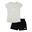 Set complet Leone Be Glam pentru fete, cu tricou și pantaloni scurți