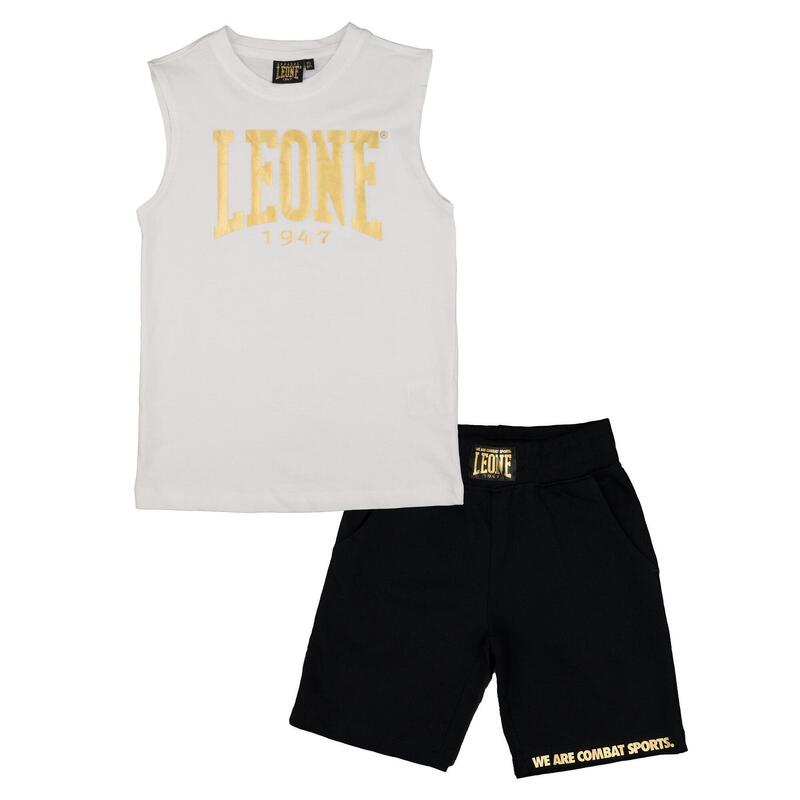 Complete kinderset met mouwloos t-shirt en katoenen short Leone Gold