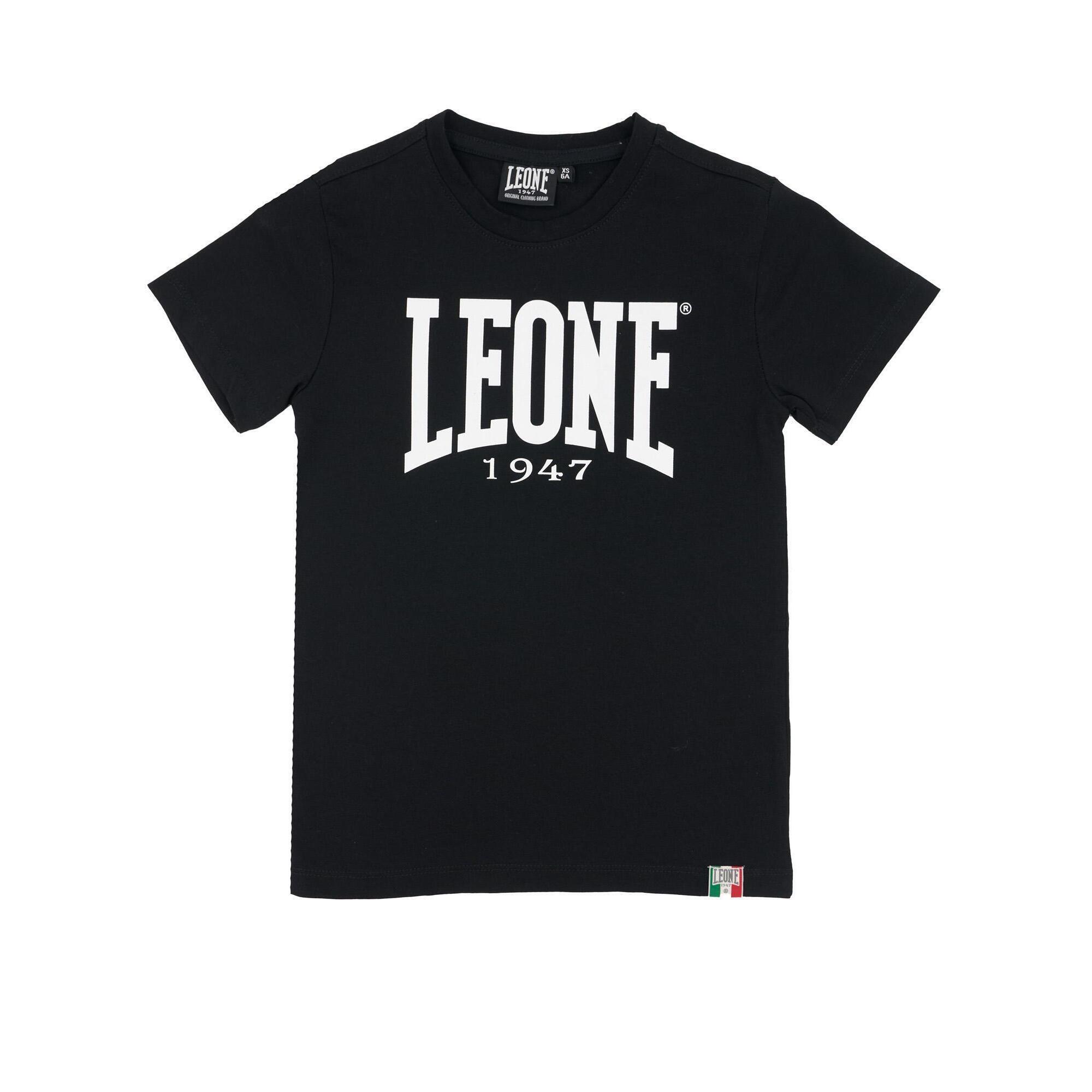Leone 1947 Apparel - T-shirt Leone Basic En Coton À Manches Courtes Pour Enfant - T-shirt Manches Courtes - Noir - 4 À 6 Ans - Decathlon