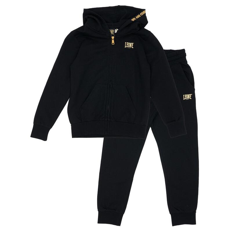 Leone Gold non-fleece trainingspak met ritssluiting en capuchon voor kinderen