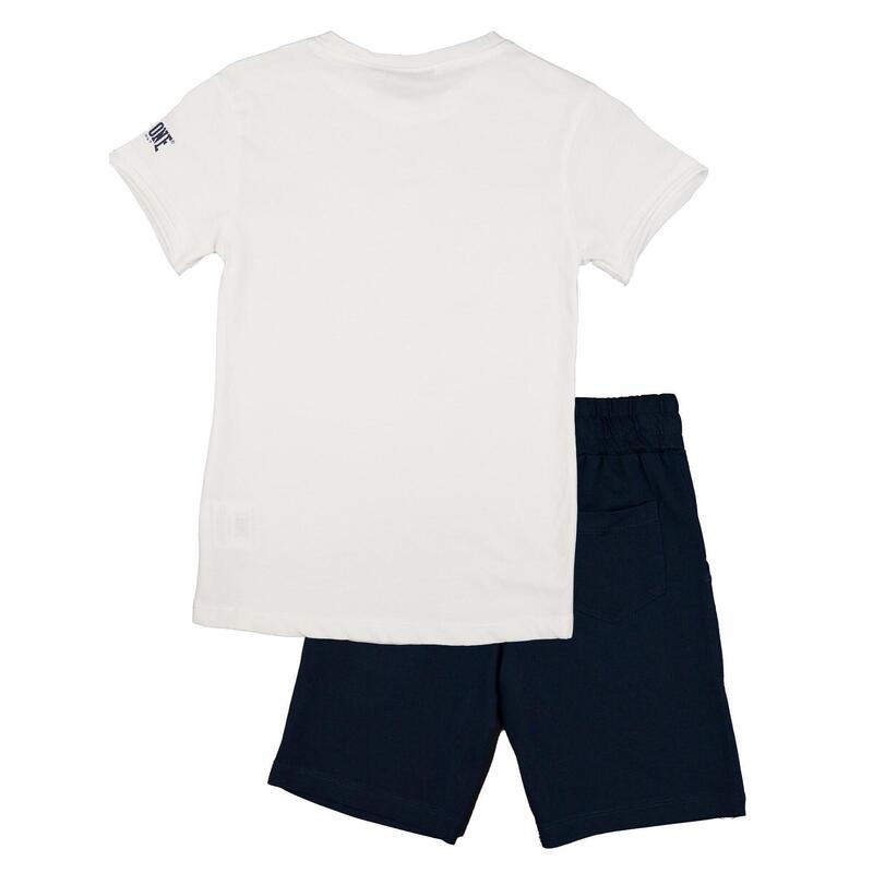 Set completo da bambino in cotone con t-shirt e pantaloncini Leone Timeless