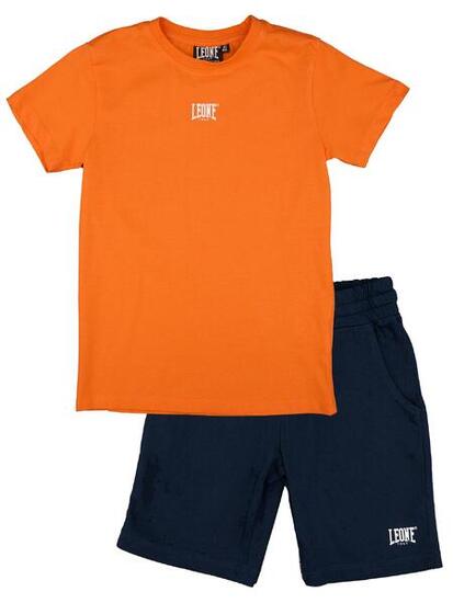 Set completo da bambino in cotone con t-shirt e pantaloncini Leone Basic