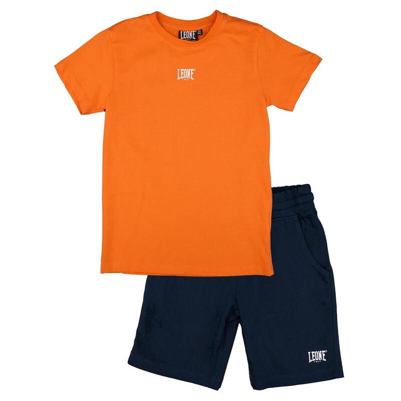 Complete katoenen kinderset met Leone Basic t-shirt en short