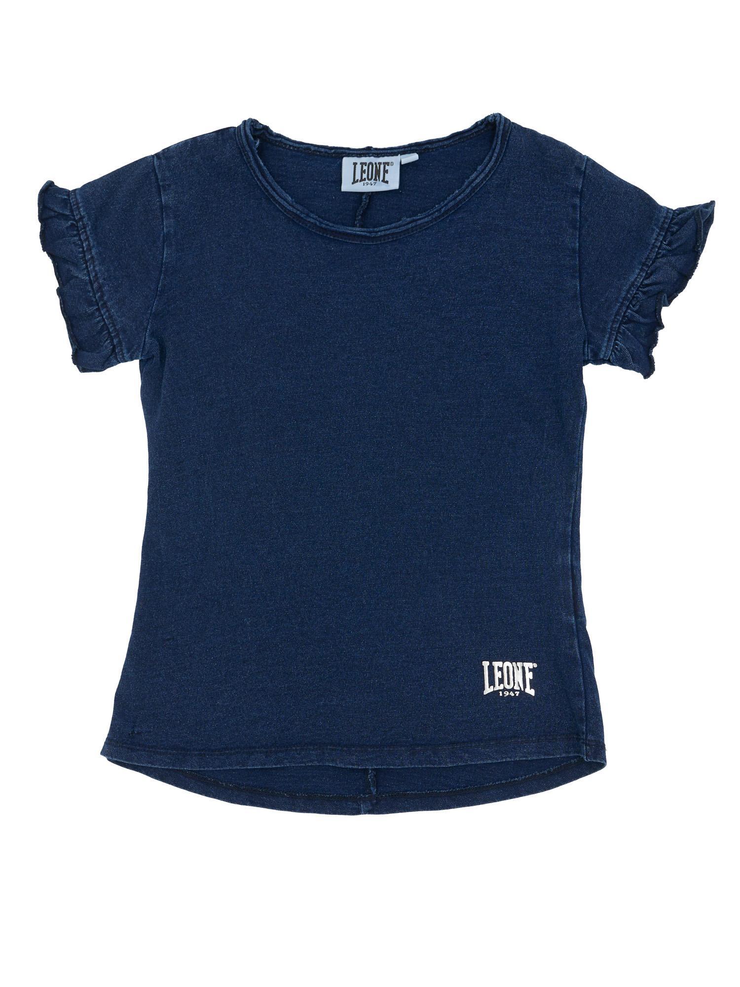 Tricou Leone Blue cu mânecă scurtă din bumbac pentru fete