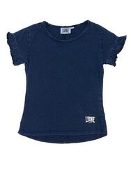 T-shirt manches courtes en coton bleu Leone pour fille