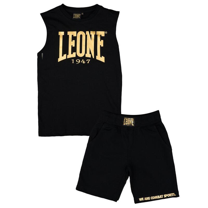 Complete kinderset met mouwloos t-shirt en katoenen short Leone Gold