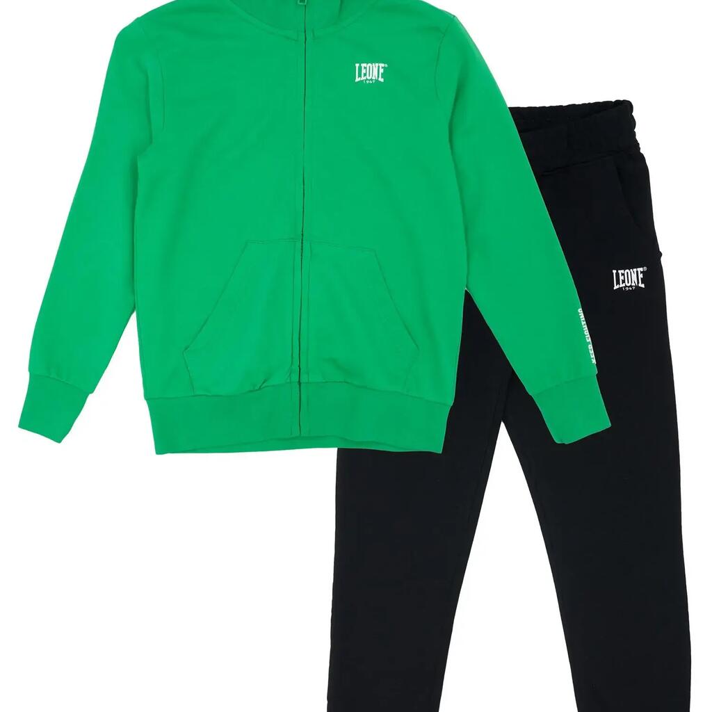 Leone Basic children's tracksuit with collar and zip, non-sweat fabric