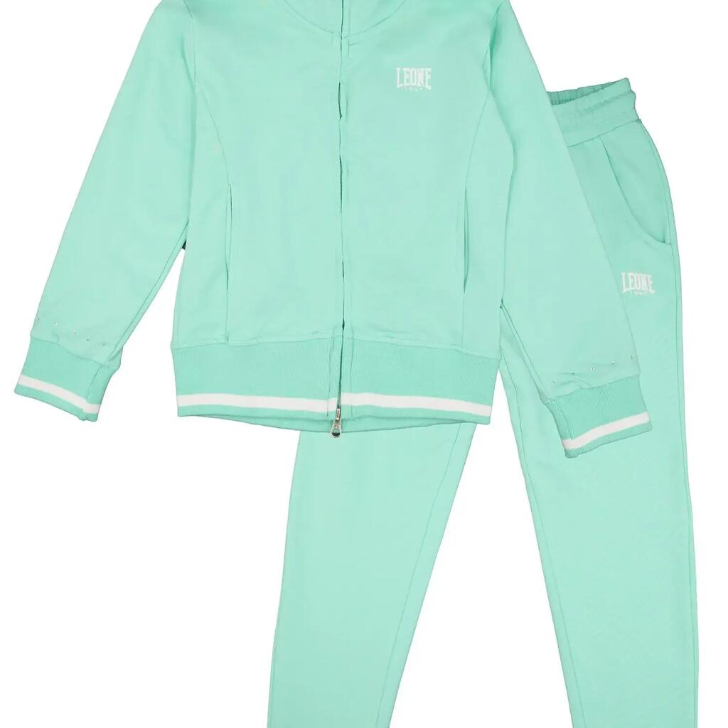 Leone Bright girls' non-sweat tracksuit with collar and zip
