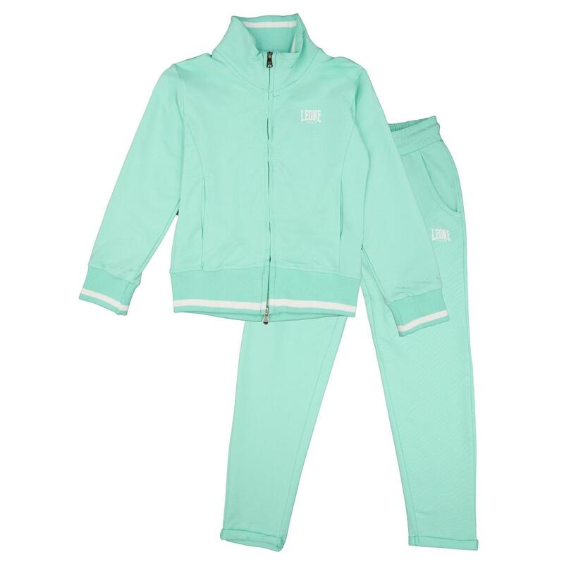 Leone Bright non-fleece trainingspak voor meisjes, met kraag en ritssluiting