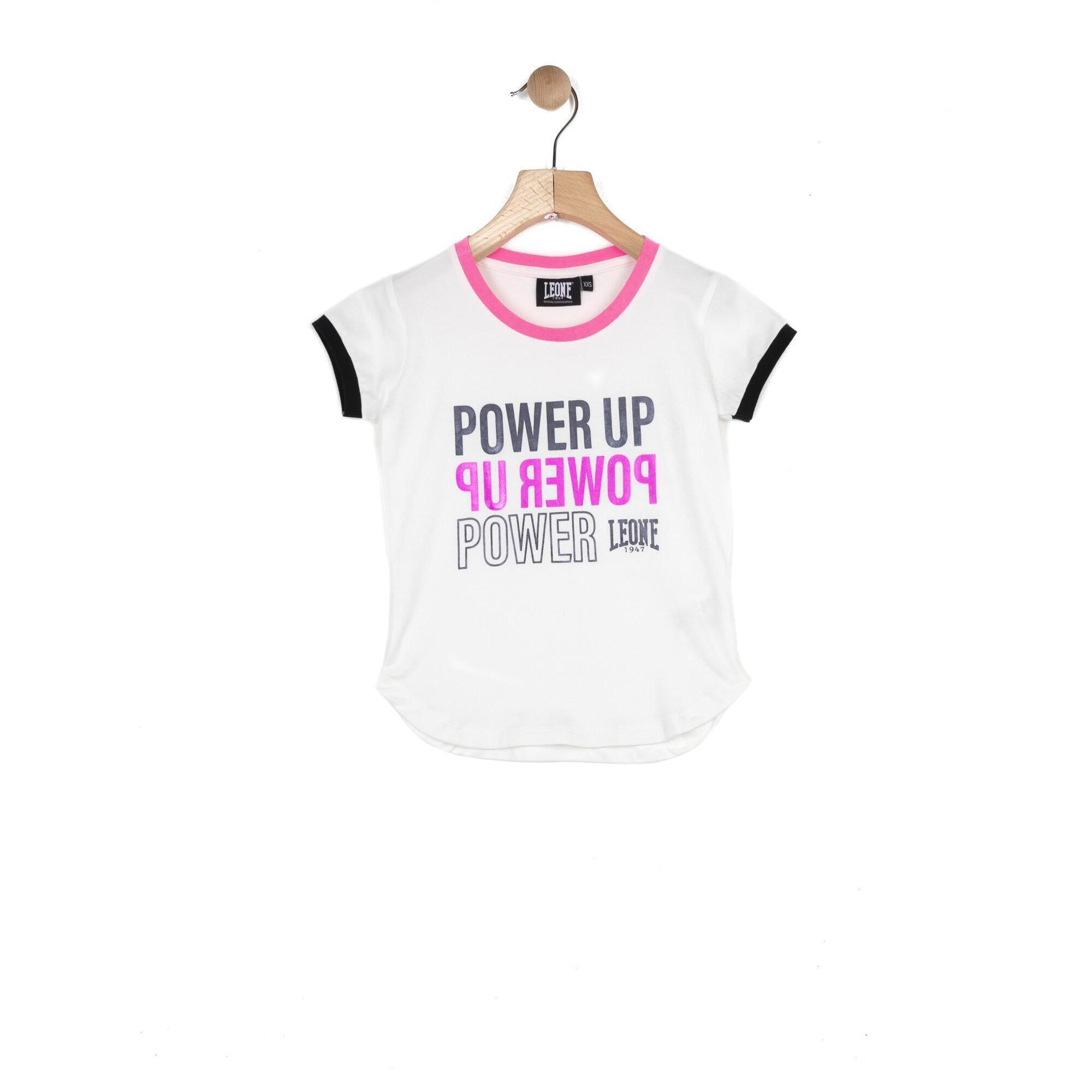 Dziewczęcy T-shirt z krótkim rękawem Power Up i kontrastowymi krawędziami