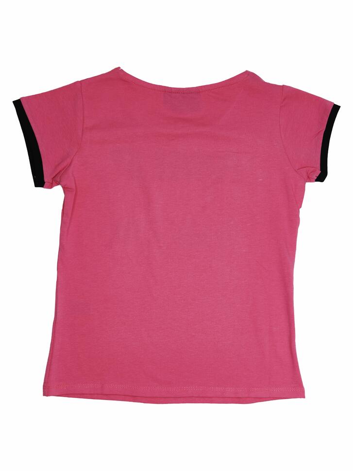 Dziewczęcy T-shirt z krótkim rękawem Power Up i kontrastowymi krawędziami