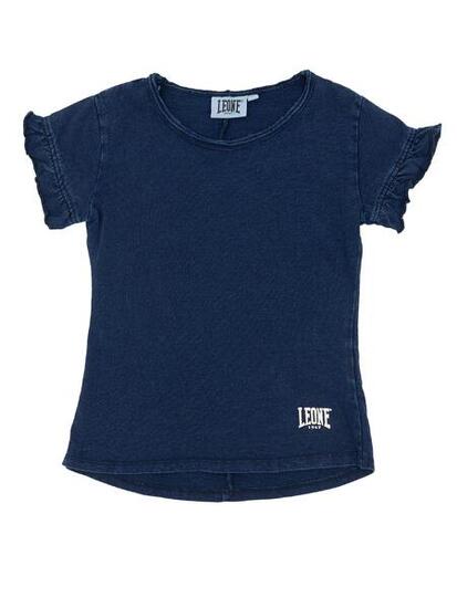 T-shirt manches courtes en coton bleu Leone pour fille