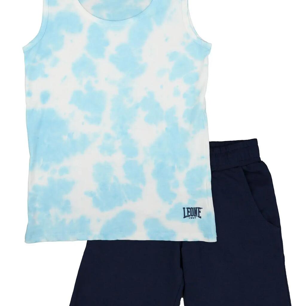 Complete cotton set for boys with Leone tie-dye tank top and shorts.