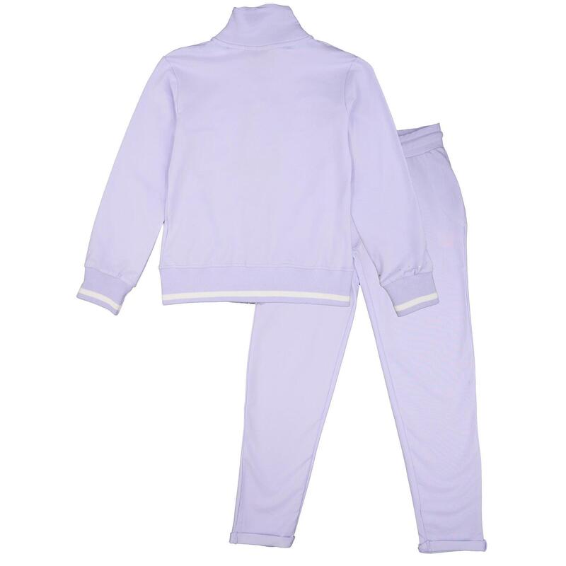 Leone Bright non-fleece trainingspak voor meisjes, met kraag en ritssluiting