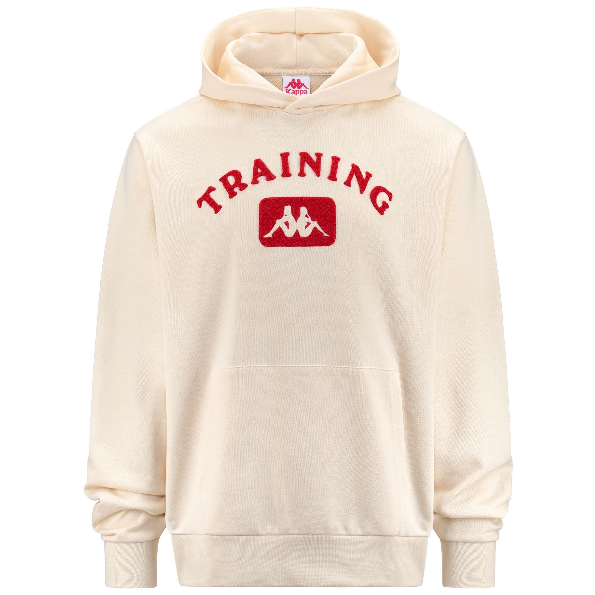 felpa uomo fitness kappa cotone con cappuccio bianco KAPPA Decathlon