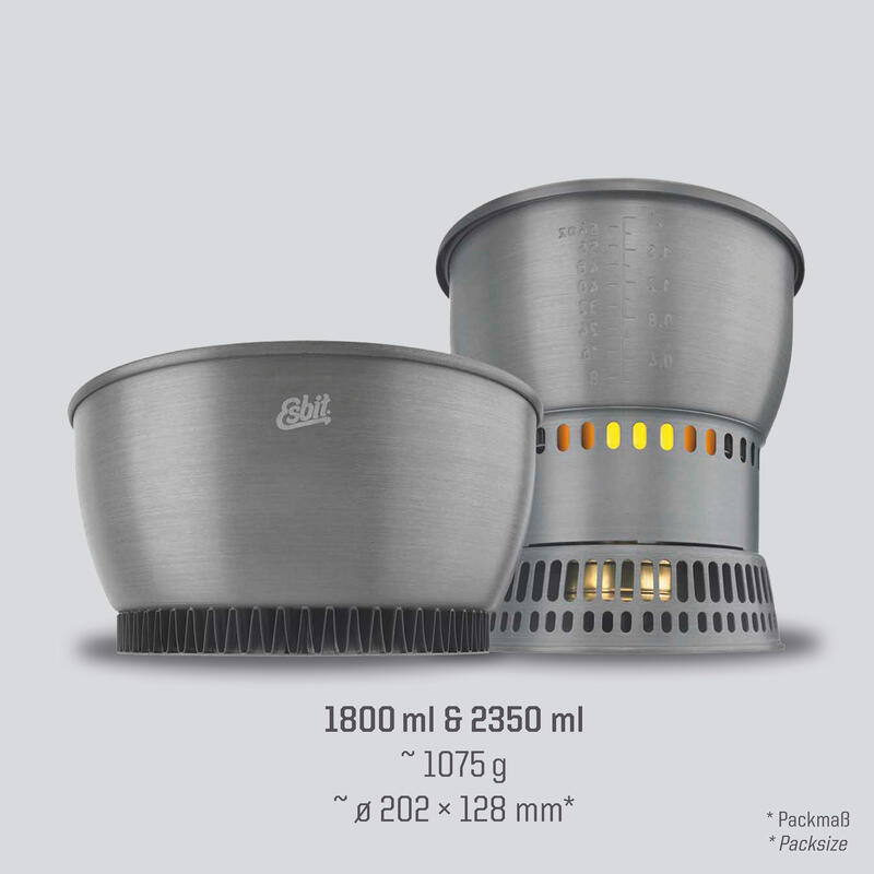 Set de vase cu arzator spirt lichid Esbit CS2350WN, 11 piese