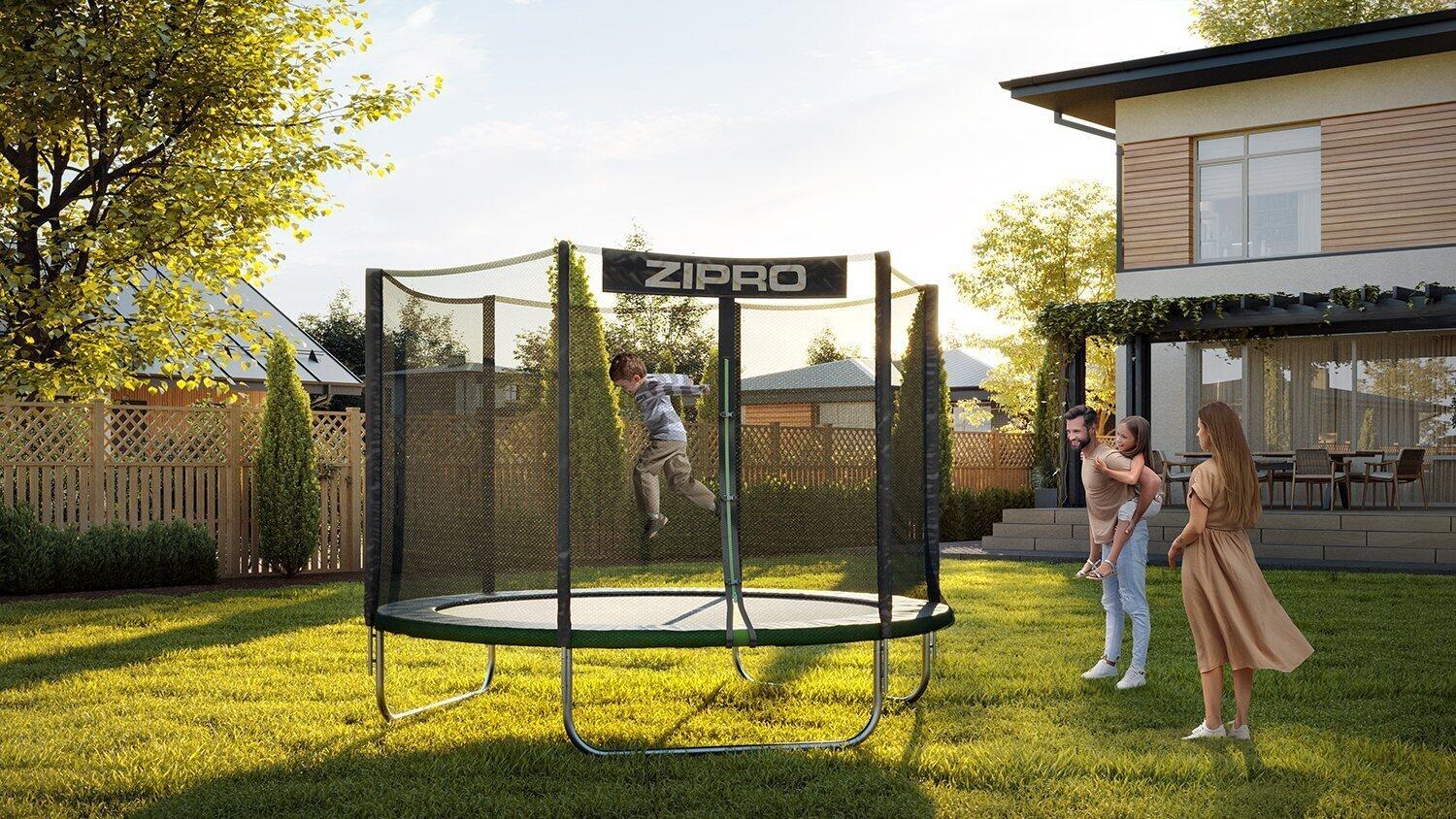 Second Life -Trampolina ogrodowa Zipro z siatką zewnętrzną 8FT 252cm-stan dobry 2/7