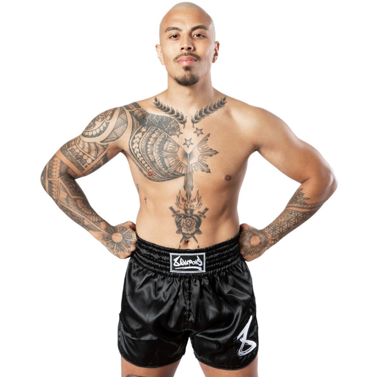 Pantaloncini Muay Thai 8Weapons Strike – Nero/Bianco – L 6/7