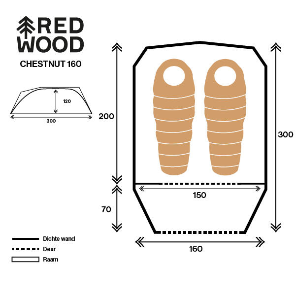 Chestnut 160 Tc Koepeltent Trekking koepel tenten