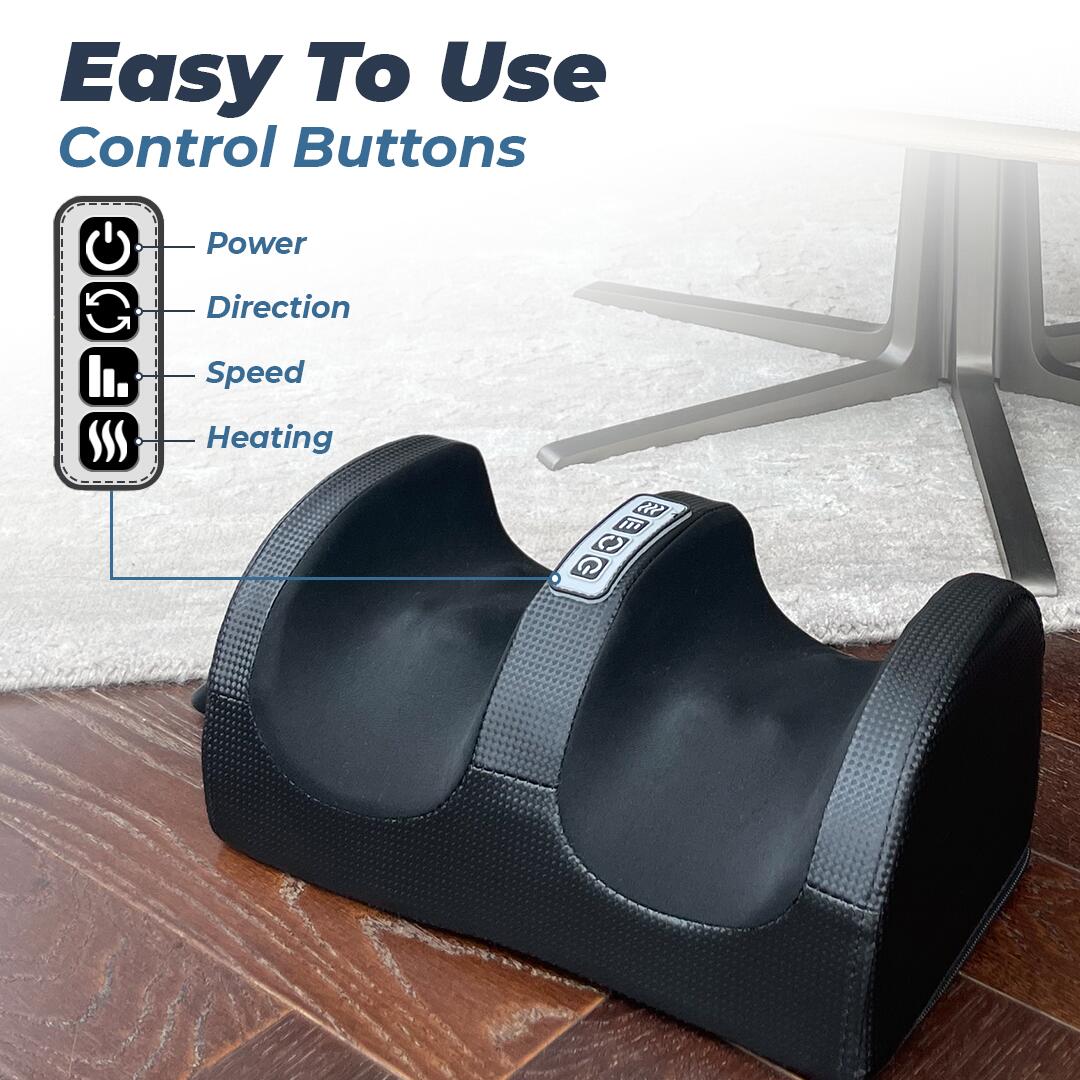 Flexnest Zen Foot Massager Corded Electric Machine for Pain Relief with Kneading function for Home - Black