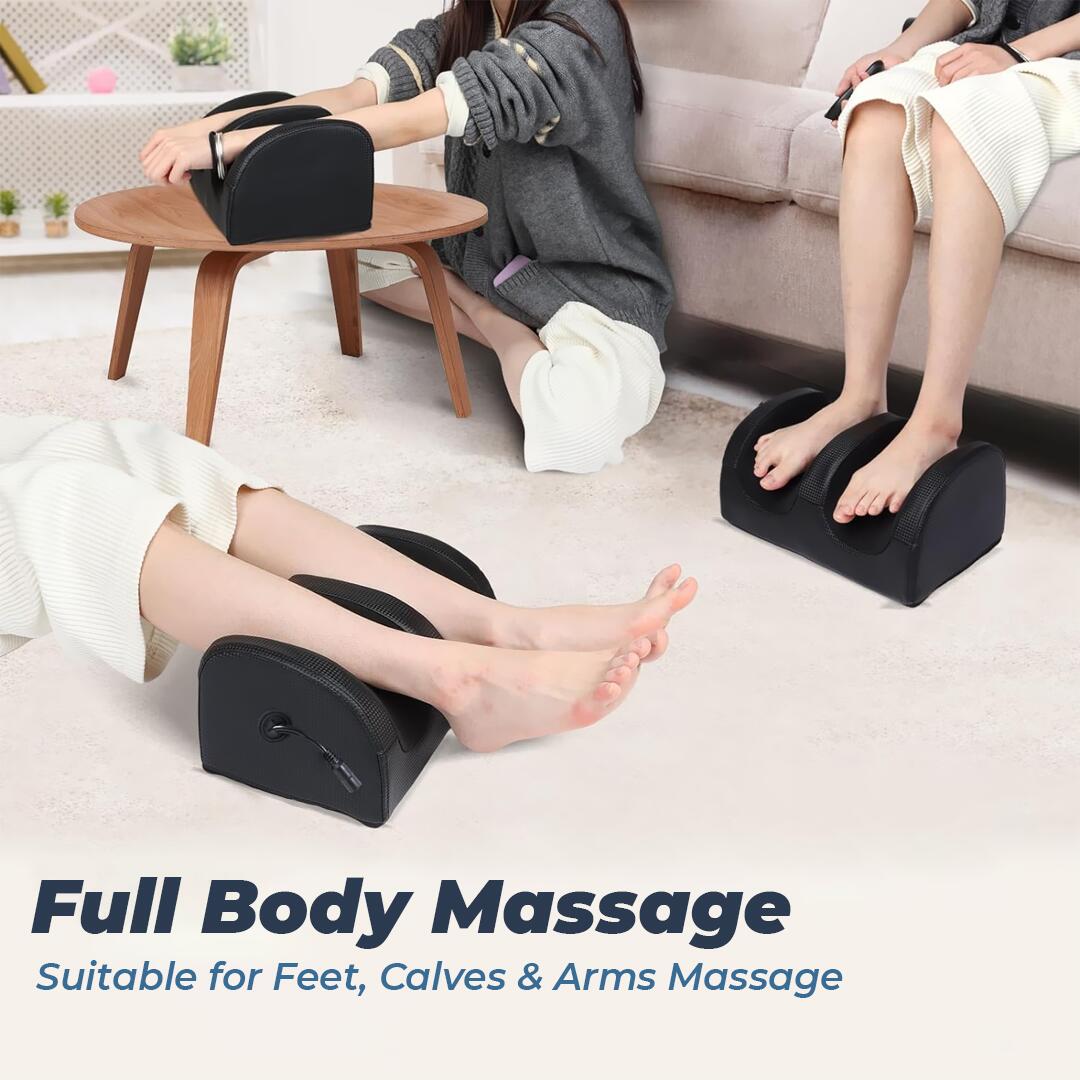 Flexnest Zen Foot Massager Corded Electric Machine for Pain Relief with Kneading function for Home - Black