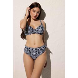 Conjunto bikini con aro reductor estampado vichy