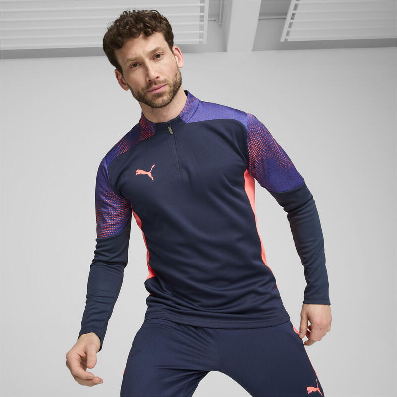 Haut à 1/4 zip individualFINAL Homme PUMA Club Navy Dark Amethyst Blue Purple