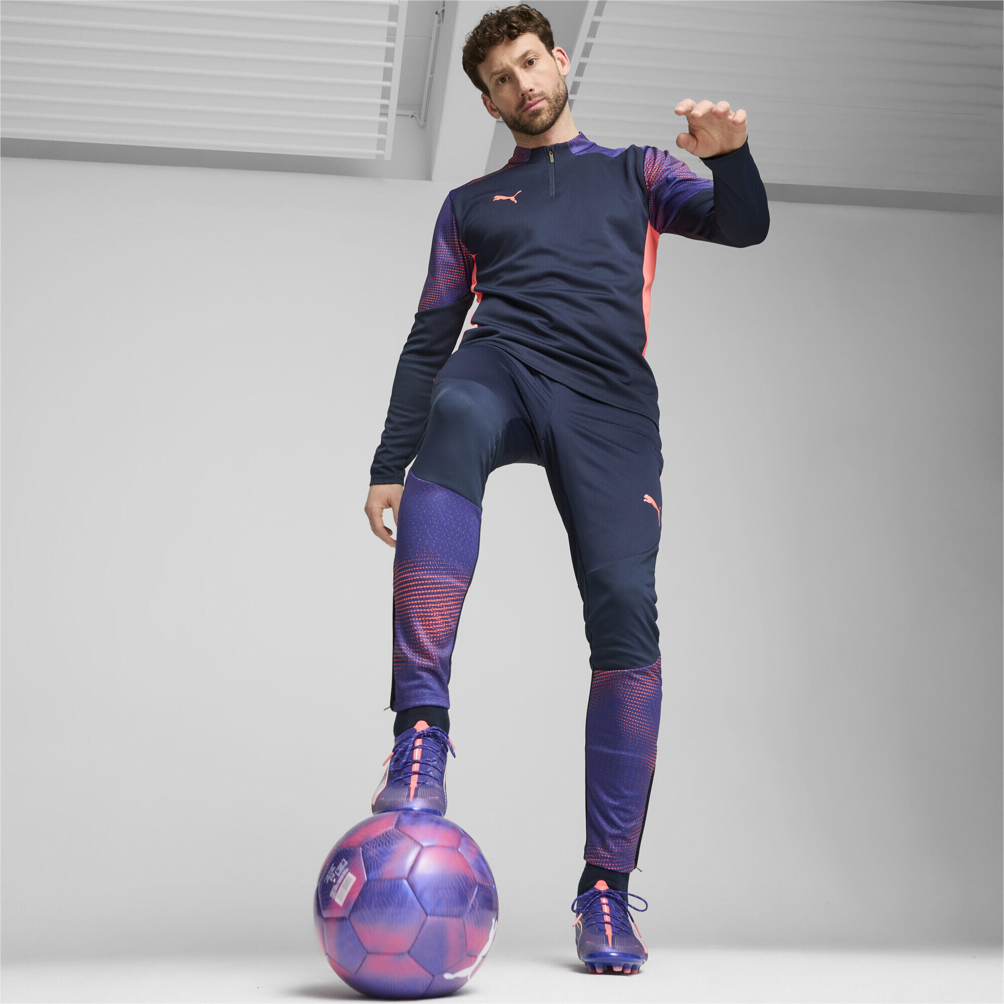 Haut à 1/4 zip individualFINAL Homme PUMA Club Navy Dark Amethyst Blue Purple 5/7