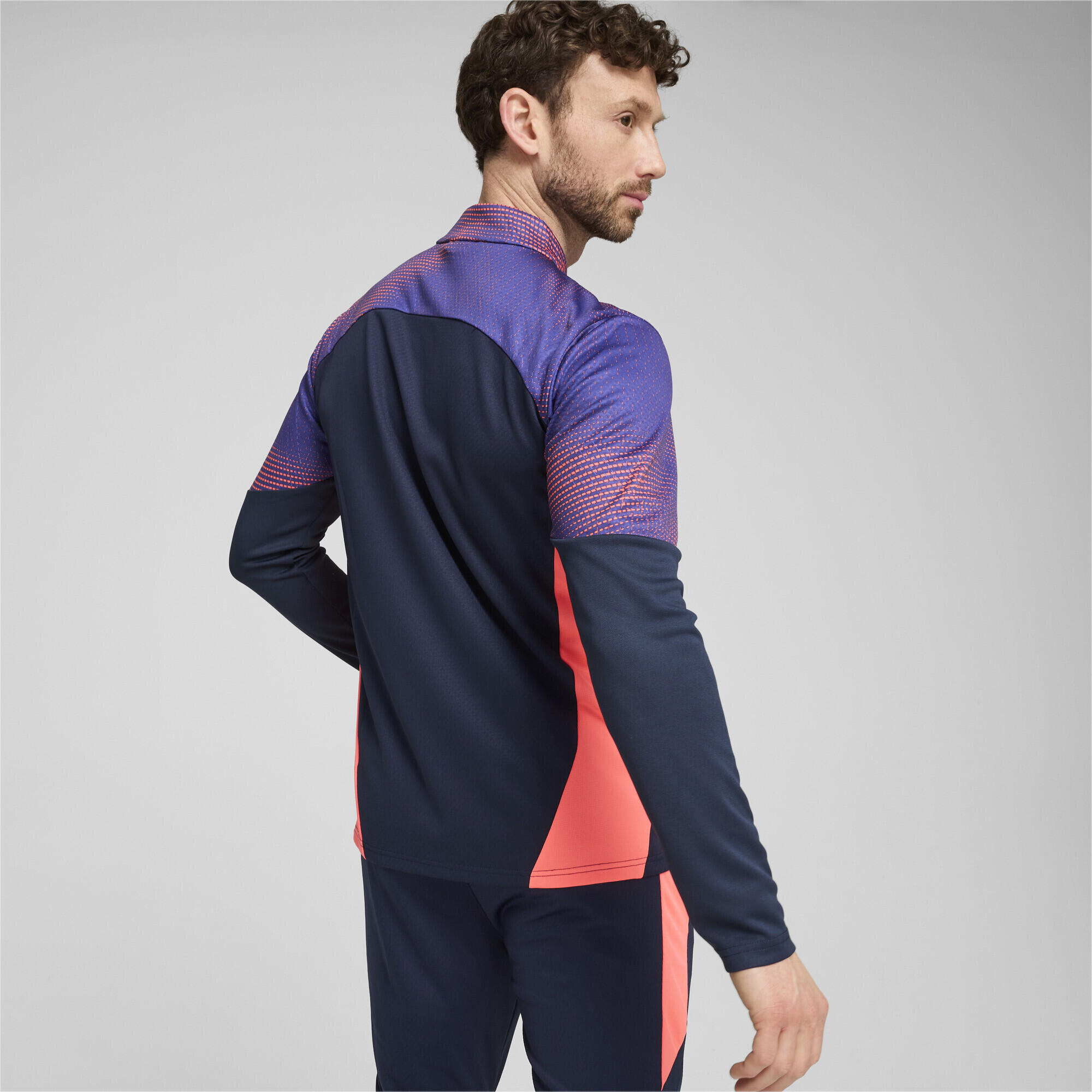 Haut à 1/4 zip individualFINAL Homme PUMA Club Navy Dark Amethyst Blue Purple 6/7