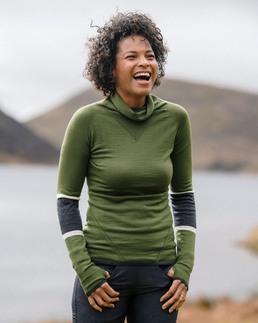FINDRA Marin Merino Cowl Neck Top