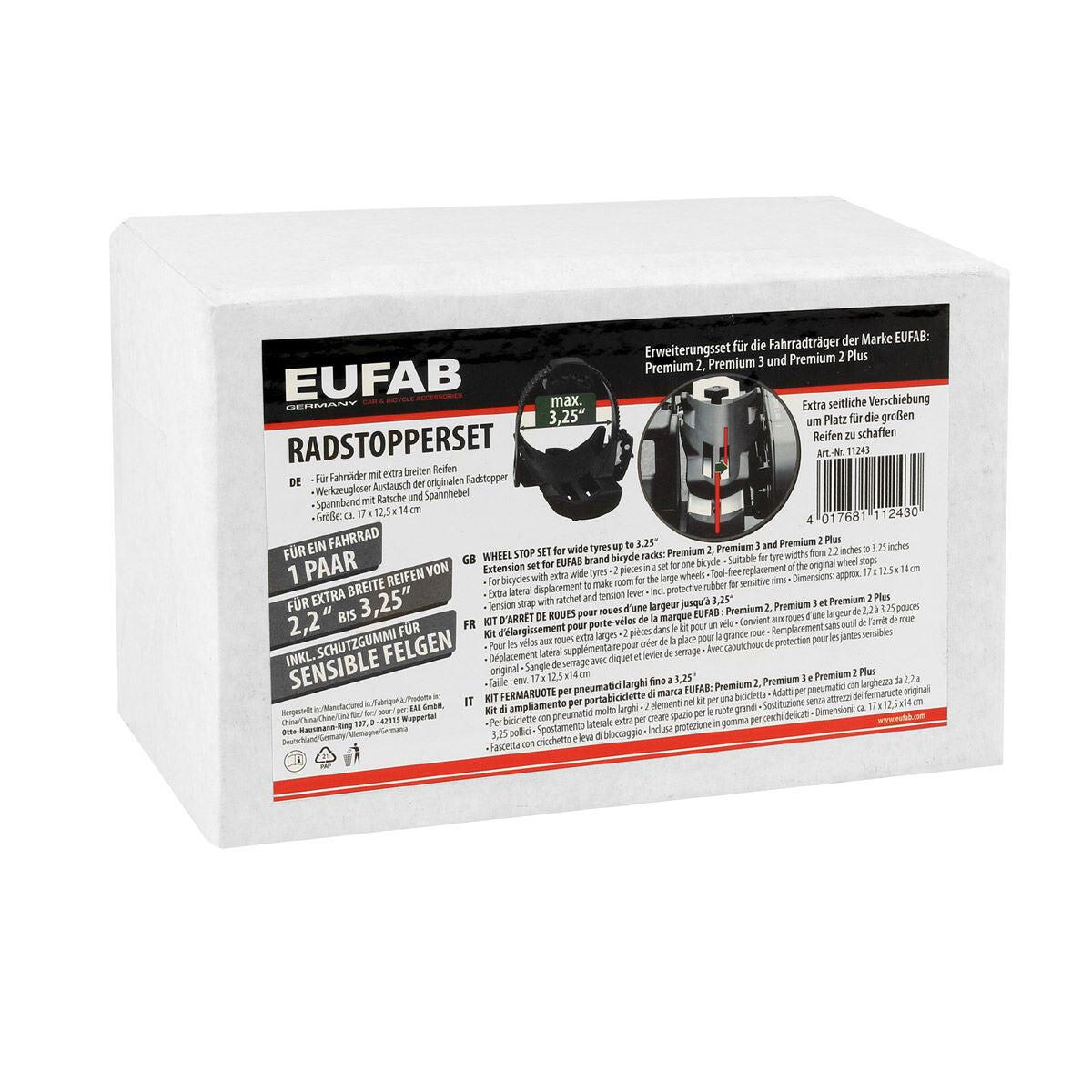 Fietsdragers EUFAB: Wielhouder voor 3,25 inch wielen 6/6