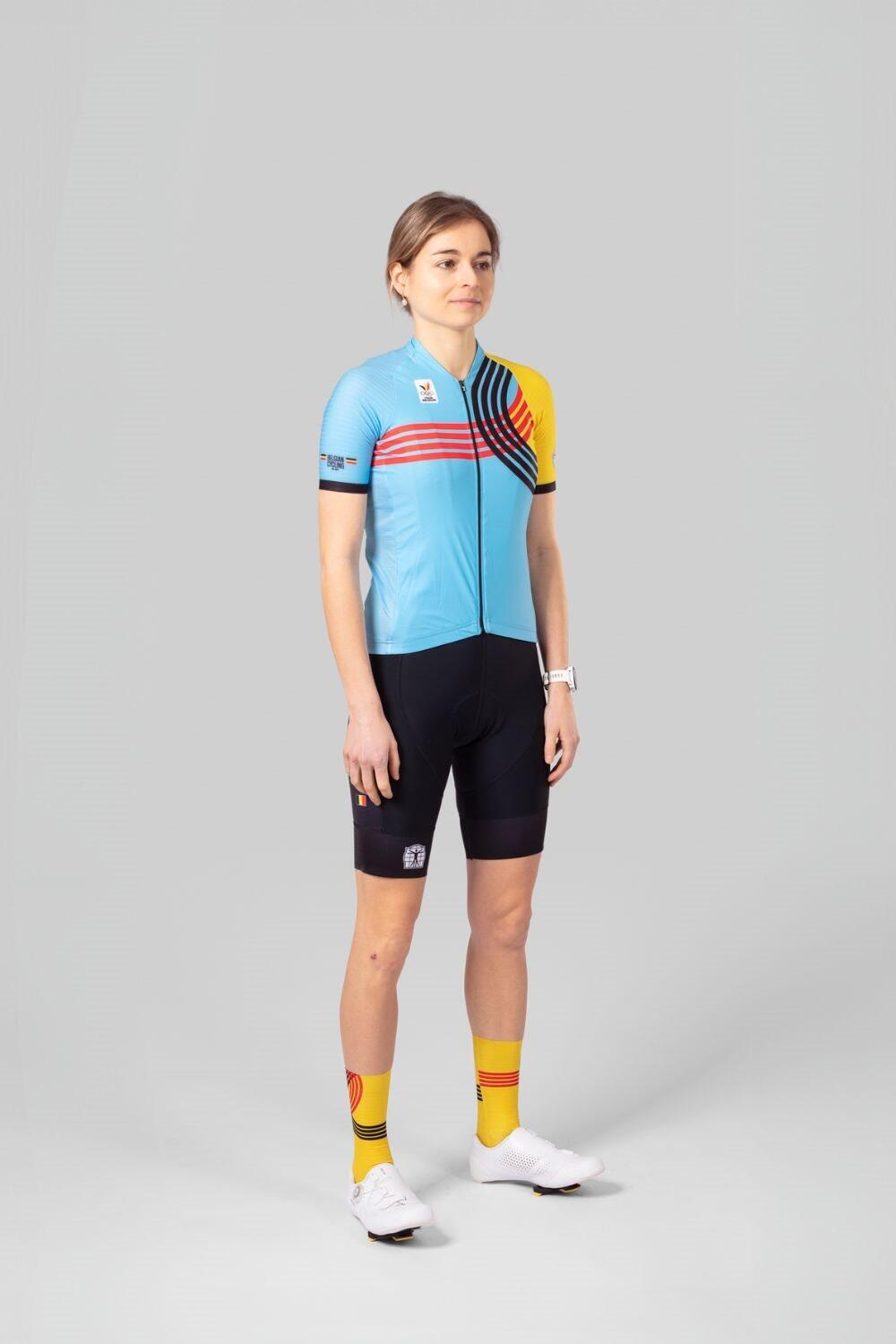 Pantaloncini Ciclismo Traspiranti Donna - Official Team Belgium Icon Nero 4/7