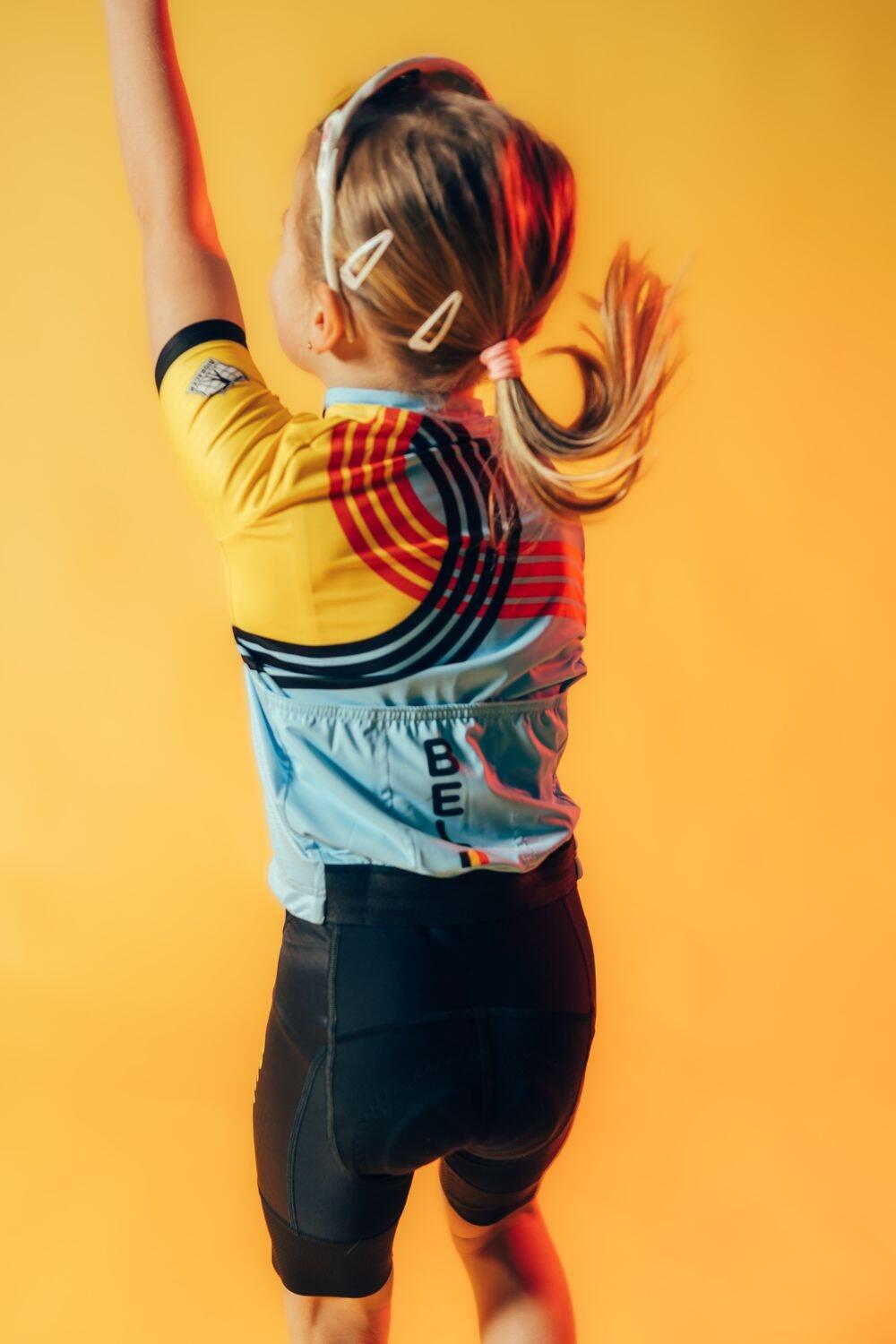 Culotte Ciclismo Corto Transpirable Niños - Official Team Belgium Icon Negro 4/7