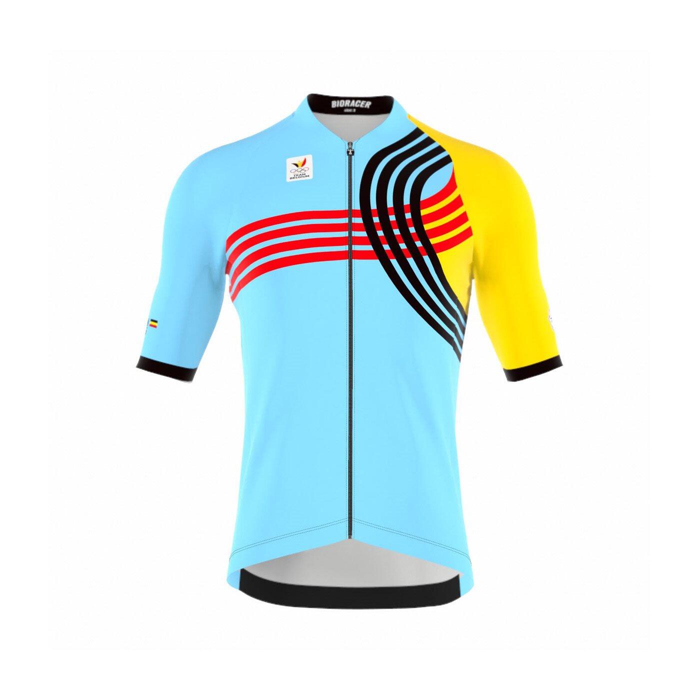 BIORACER Fietsshirt Kinderen - Blauw - Official Team Belgium 2024 Olympische Editie