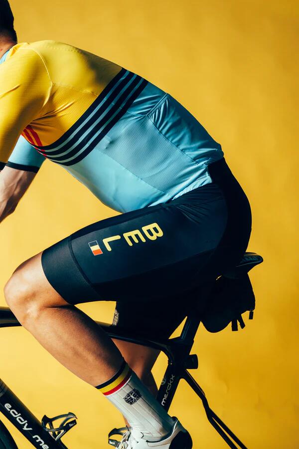 Pantaloncini Ciclismo Traspiranti Uomo - Official Team Belgium Icon Nero 7/7