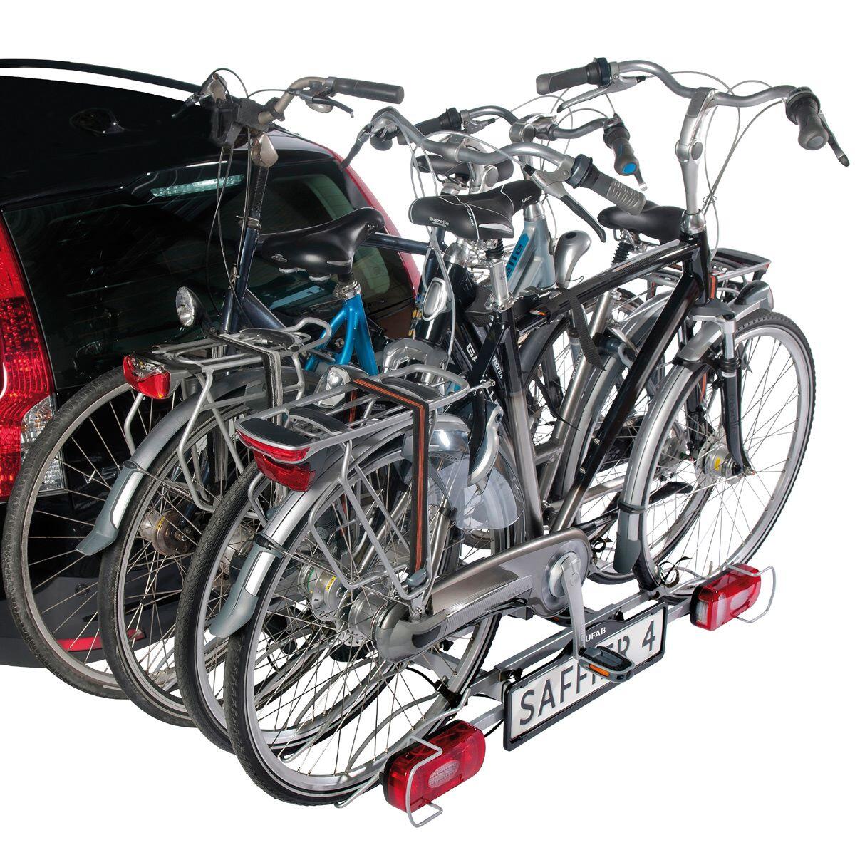 PORTE-VÉLOS 4 VÉLOS BASCULANT SUR ATTELAGE SAFFIER 4 - EN 7 BROCHES - EUFAB 4/4
