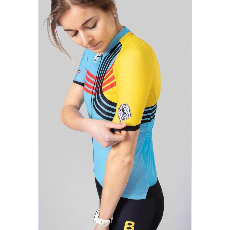 Fietsshirt Dames - Blauw - Official Team Belgium 2024 Olympische Editie