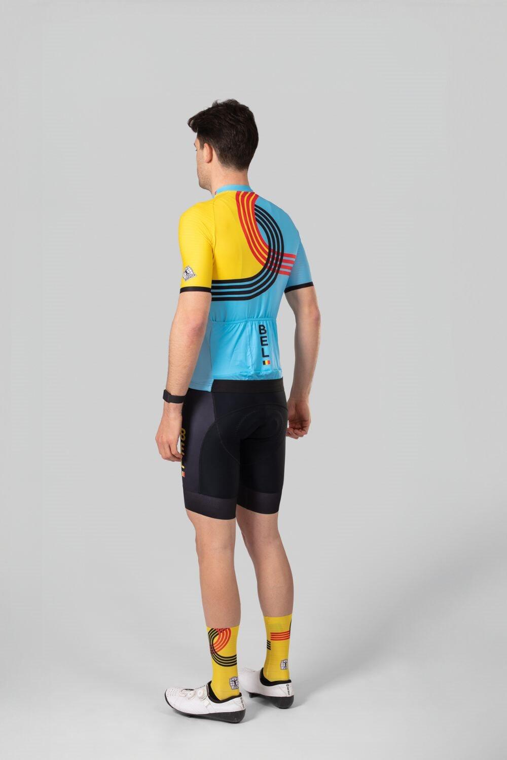 Pantaloncini Ciclismo Traspiranti Uomo - Official Team Belgium Icon Nero 5/7