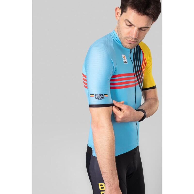 Maillot Ciclismo Hombre - Azul - Official Team Belgium 2024 Edición Olímpica