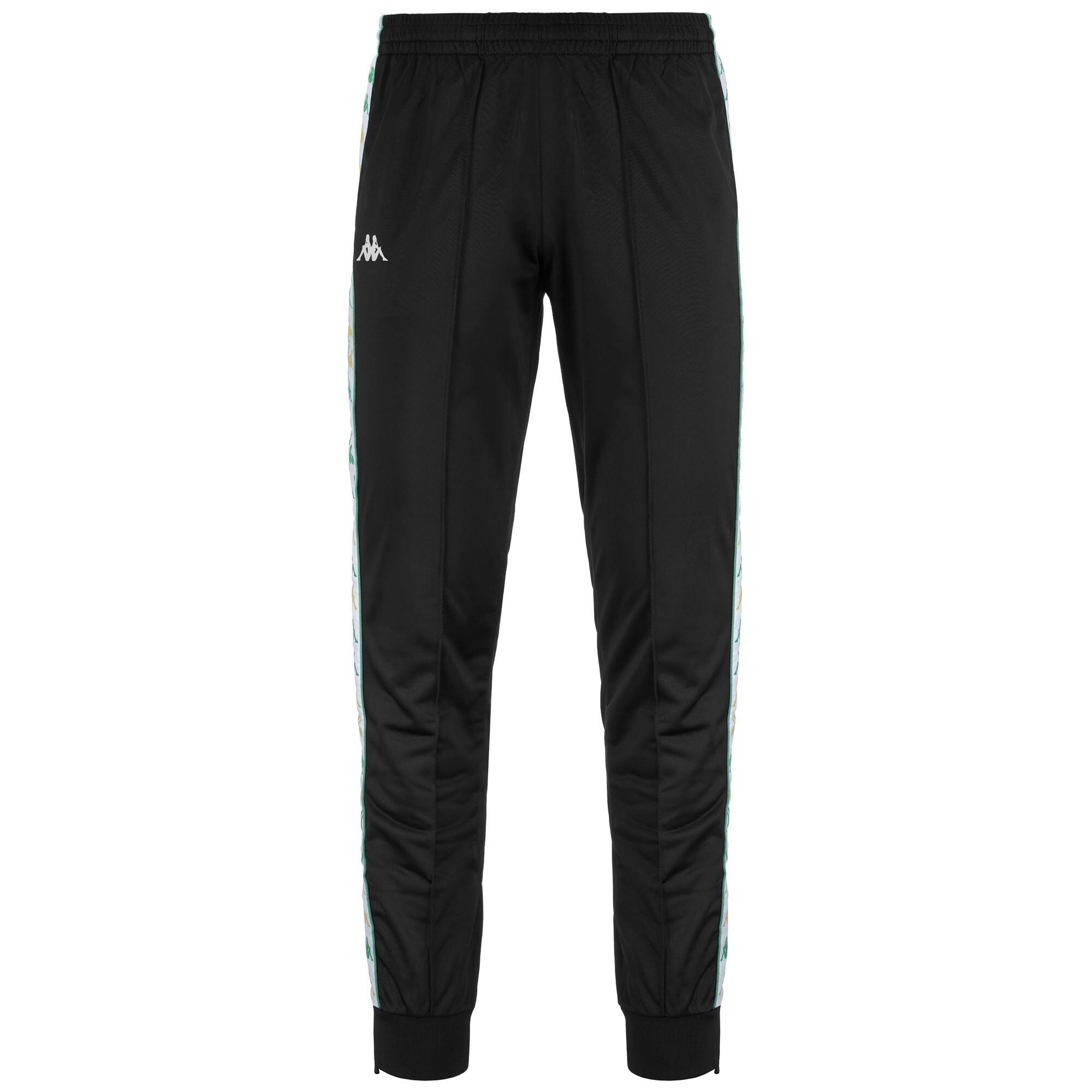 KAPPA pantaloni da uomo in poliestere nero da fitness