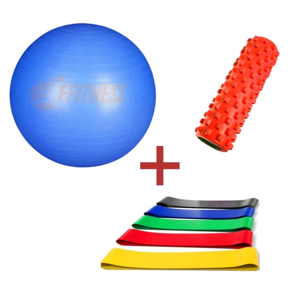 [KIT] Foam Roller+Palla Svizzera+Fasce Elastiche FF |  Ffitness