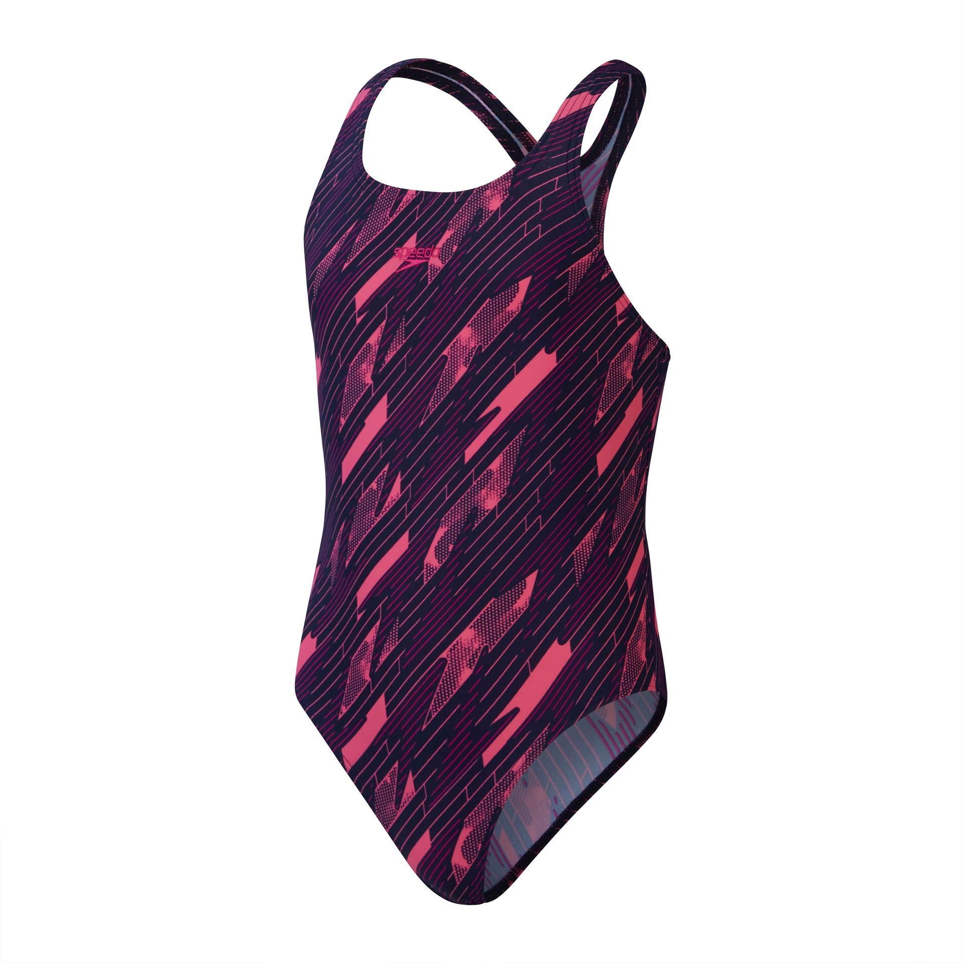 Girls' HYPERBOOM MEDALIST Swimsuit (Navy Blue / Pink)