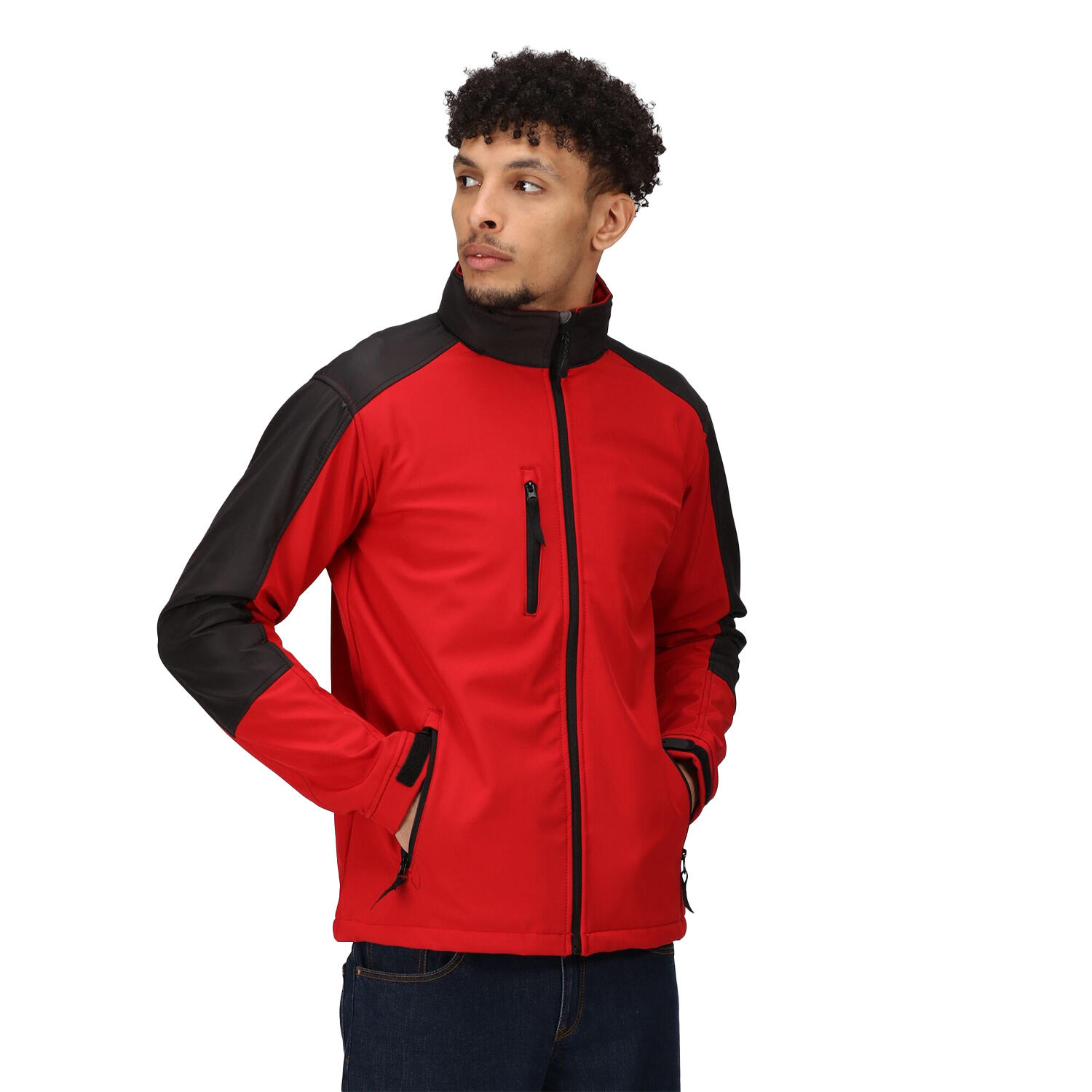 Mens Hydroforce Soft Shell Jacket (Classic Red/Black) 3/4